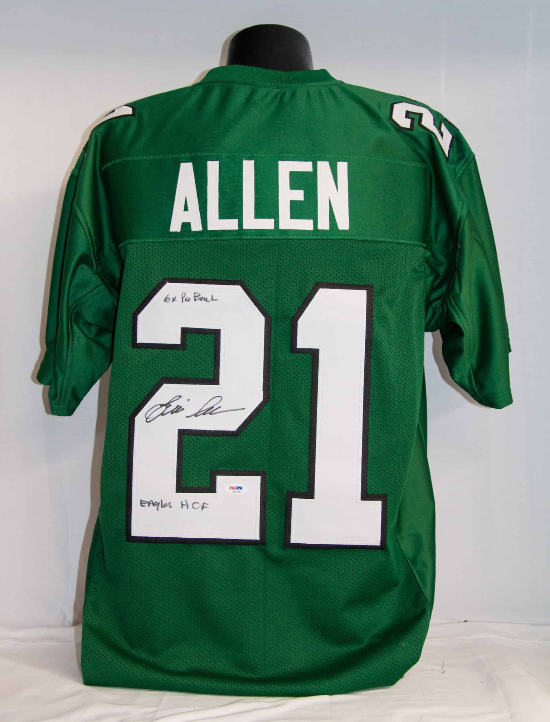 Eric Allen Signed & Inscribed Jersey – Custom Kelly Green