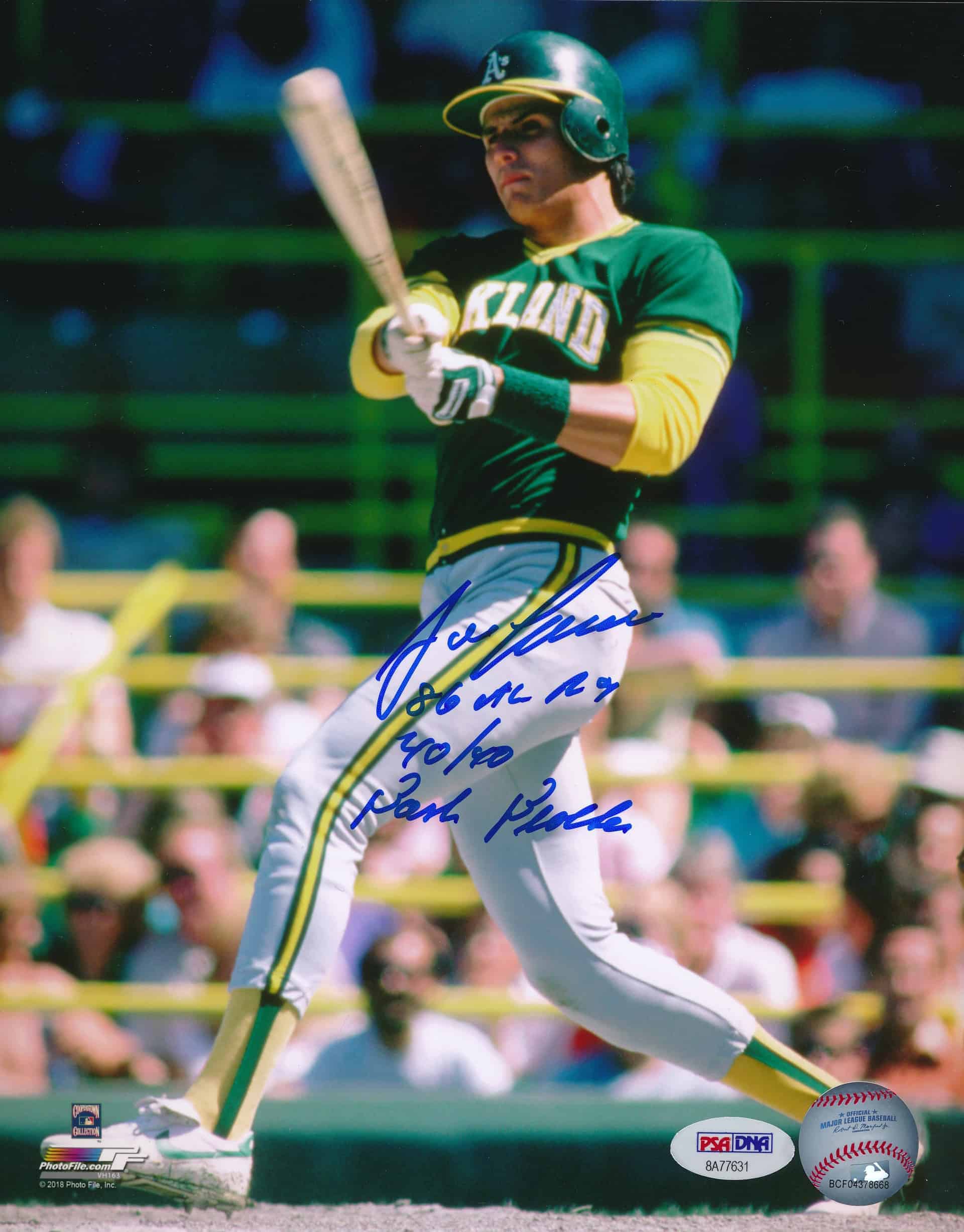 Jose Canseco Signed & Multi Inscribed 8×10 Photo – Oakland A's